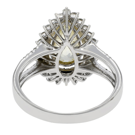 18K White Gold 2.37 Carat Yellow Sapphire Ring