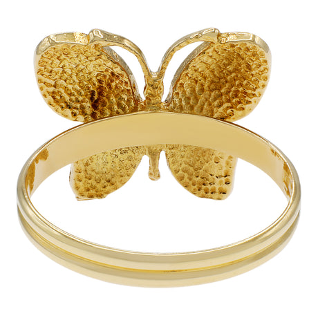 18K Yellow Gold Enamel Butterfly Ring