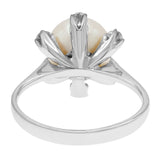 14K White Gold Akoya Pearl Ring