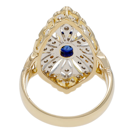14K Yellow Gold 0.83 Carat Oval Sapphire Ring