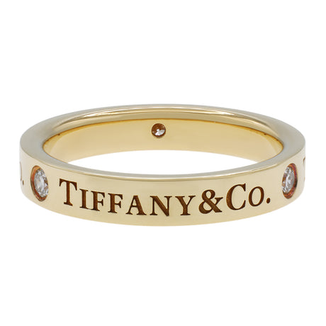 Tiffany & Co 18K Yellow Gold Diamond 3mm Band Ring