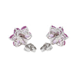 18K White Gold 3.12 Carat Pink Sapphire Diamond Earrings