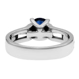 18K White Gold 1.23 Carat Sapphire Diamond Ring