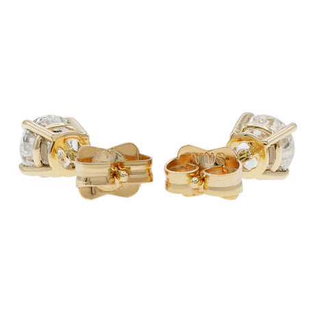 14K Yellow Gold 0.78 Carat Diamond Stud Earrings