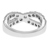 18K White Gold 1.10 Carat Diamond Crossover Ring