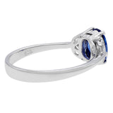 14K White Gold 0.94 Carat Sapphire Diamond Ring