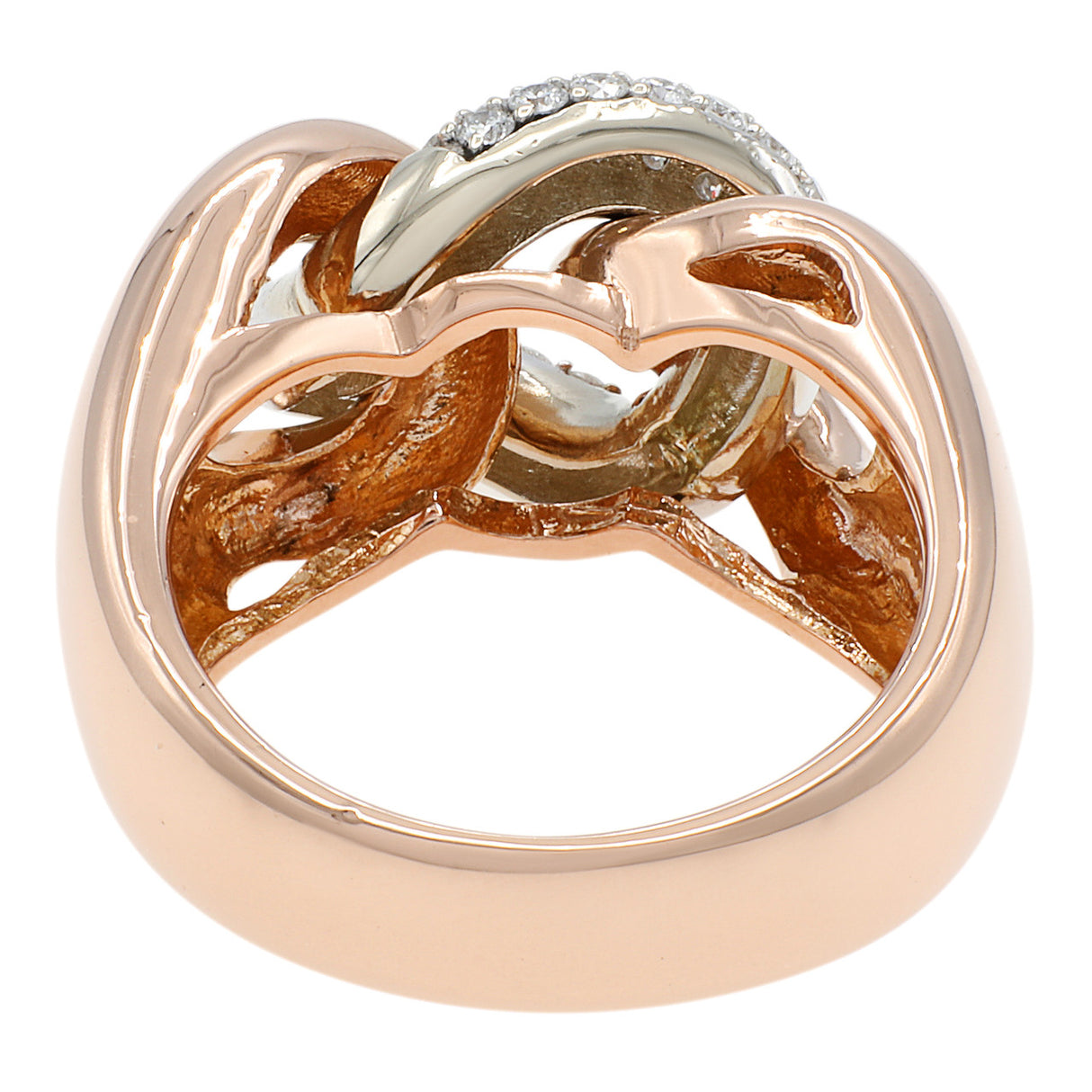 18K Rose Gold 0.76 Carat Diamond Link Ring