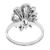 14K White Gold 0.74 Carat Cluster Ring