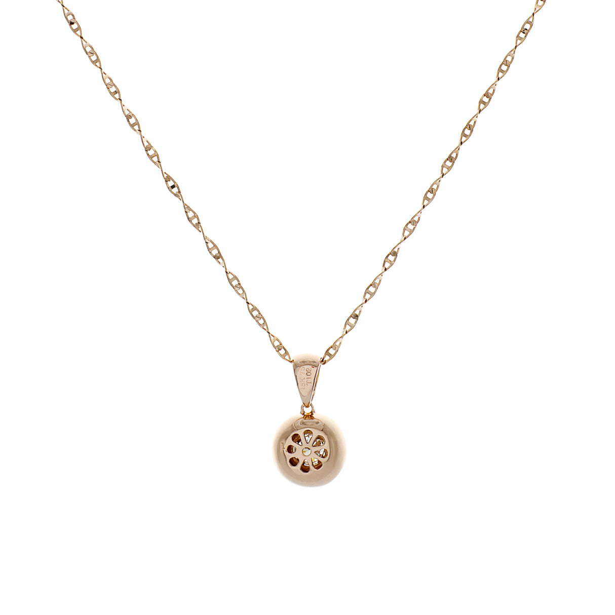 18K Rose Gold 0.38 Carat Diamond Pendant