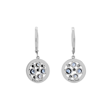 Tiffany & Co. Platinum Diamond Sapphire Cobblestone Earrings