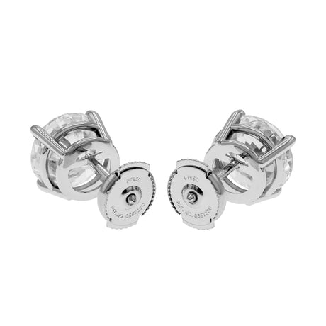 Platinum 6.42 Carat Diamond Earrings