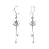 Platinum Geometric Drop Earrings