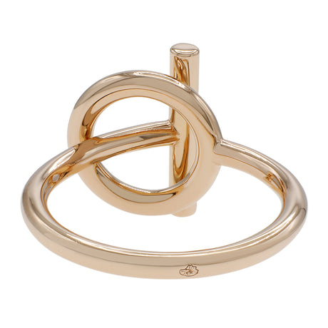 Hermes 18K Rose Gold Diamond Echappee Ring