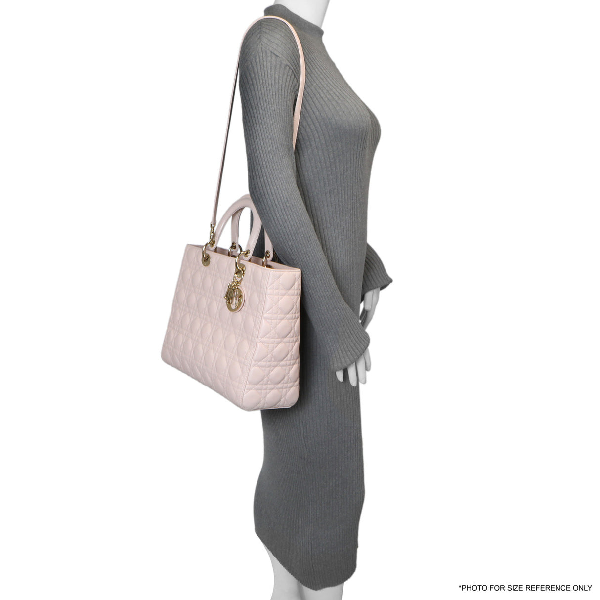 Christian Dior Pink Lambskin Cannage Large Lady Dior Christian Dior