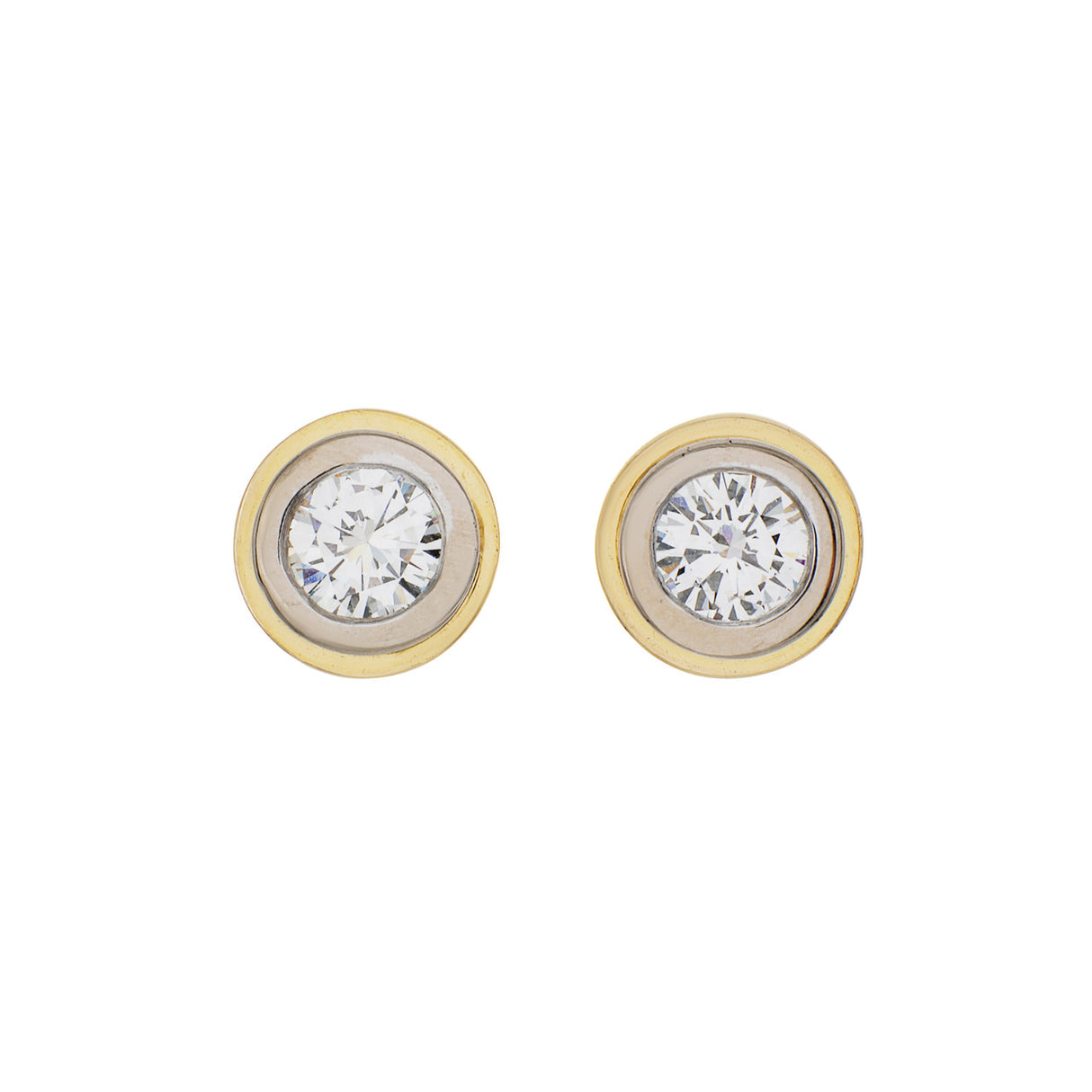 18K Yellow Gold 1.00 Carat Diamond Stud Earrings