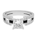 18K White Gold 1.20 Carat Princess Diamond Ring