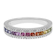 18K White Gold 0.88 Carat Rainbow Sapphire Diamond Ring Fine Jewellery Modaselle