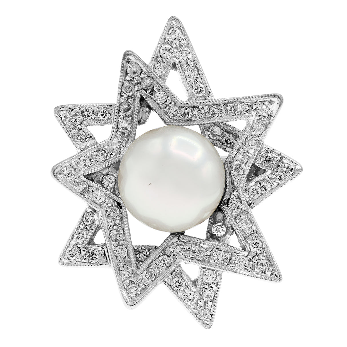 18K White Gold Akoya Pearl Ring