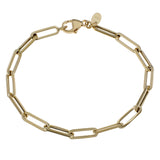 18K Yellow Gold Paperclip Link Bracelet