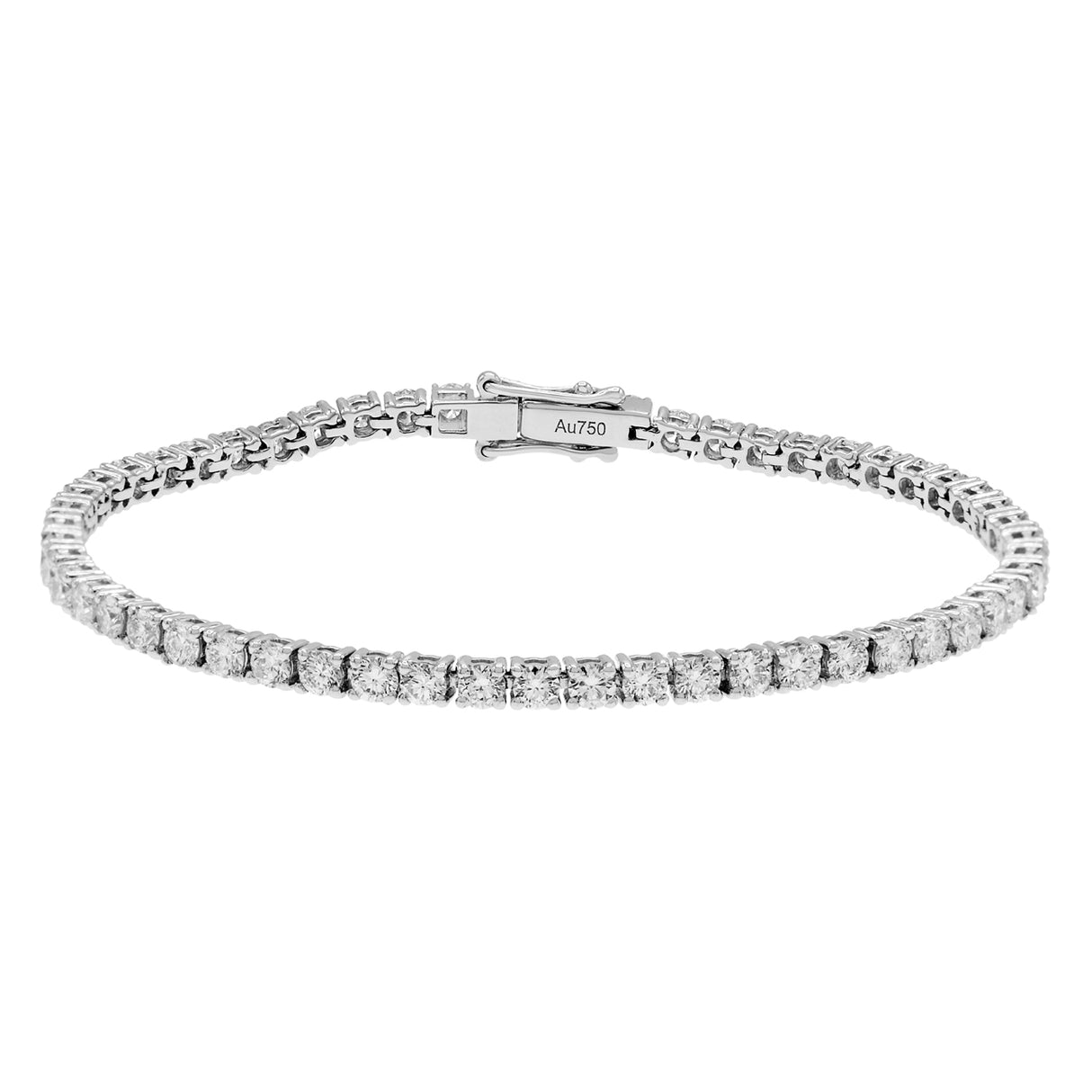 18K White Gold 2.80 Carat Tennis Bracelet