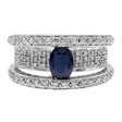 14K White Gold 0.87 Carat Blue Sapphire Ring Fine Jewellery Modaselle