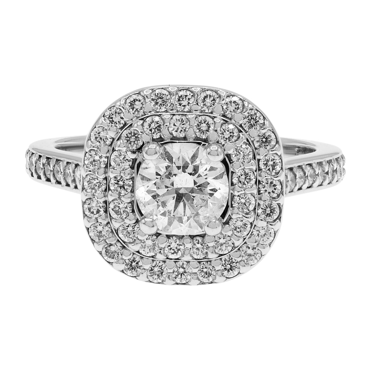 18K White Gold 0.50 Carat Halo Diamond Ring