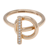Hermes 18K Rose Gold Diamond Echappee Ring