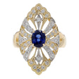 14K Yellow Gold 0.83 Carat Oval Sapphire Ring Fine Jewellery Modaselle