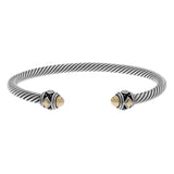 David Yurman Sterling Silver 18K 4mm Renaissance Classic Cable Bracelet