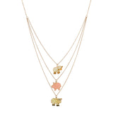 18K Yellow Gold Layered Animal Necklace