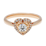 18K Rose Gold Diamond Heart Ring