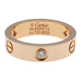Cartier 18K Rose Gold 3 Diamond Love Ring