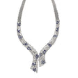 14K White Gold 14.74 Carat Sapphire & Diamond Collier Necklace Fine Jewellery Modaselle