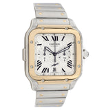 Cartier Stainless Steel 18K Yellow Gold Santos Chronograph W2SA0008