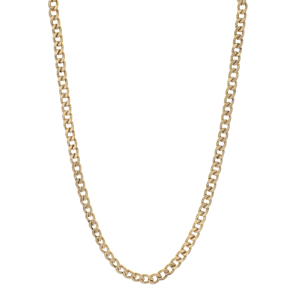 18K Yellow Gold Curb Link Chain Necklace