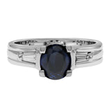 18K White Gold 1.23 Carat Sapphire Diamond Ring