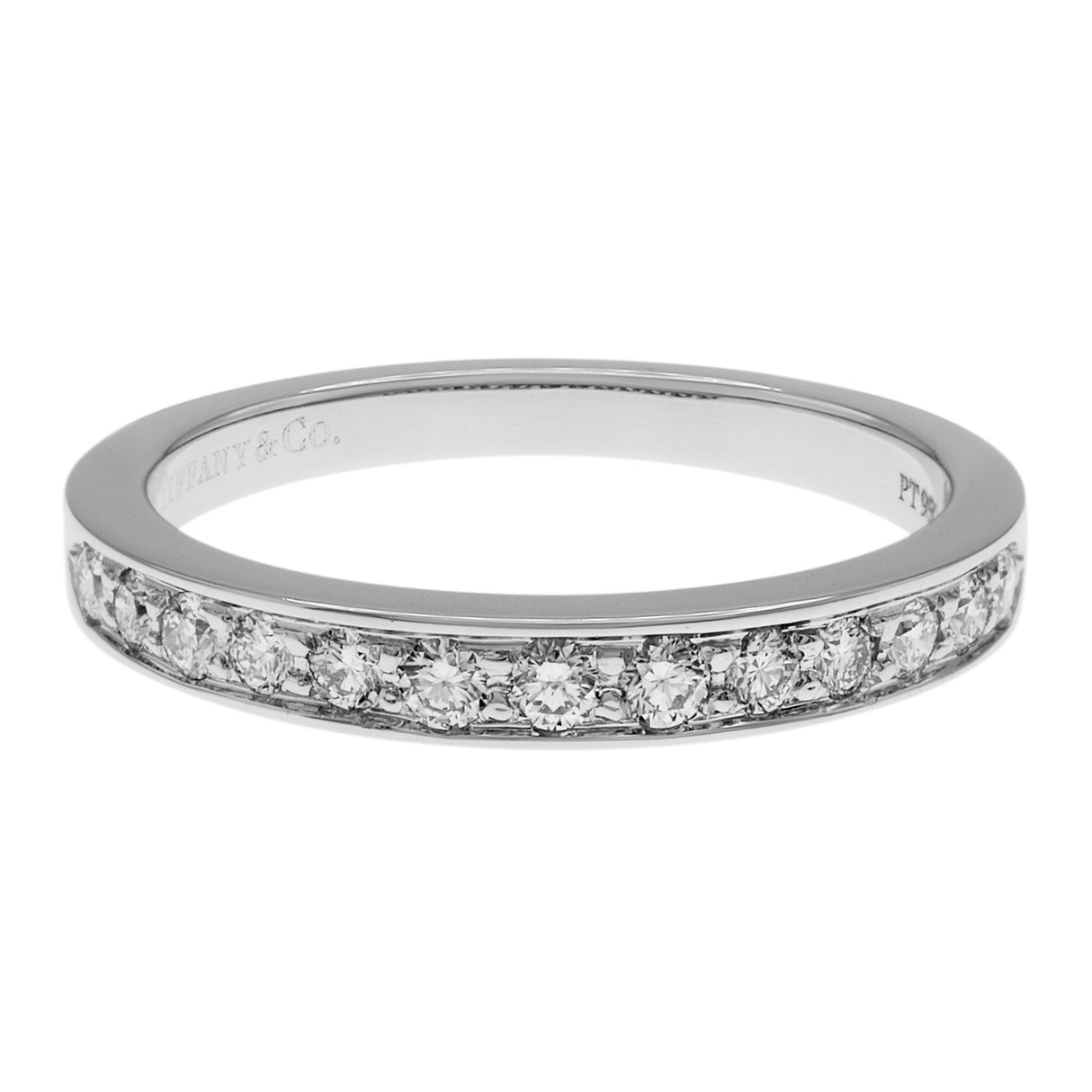 Tiffany & Co. Platinum Diamond 3mm Half Eternity Ring