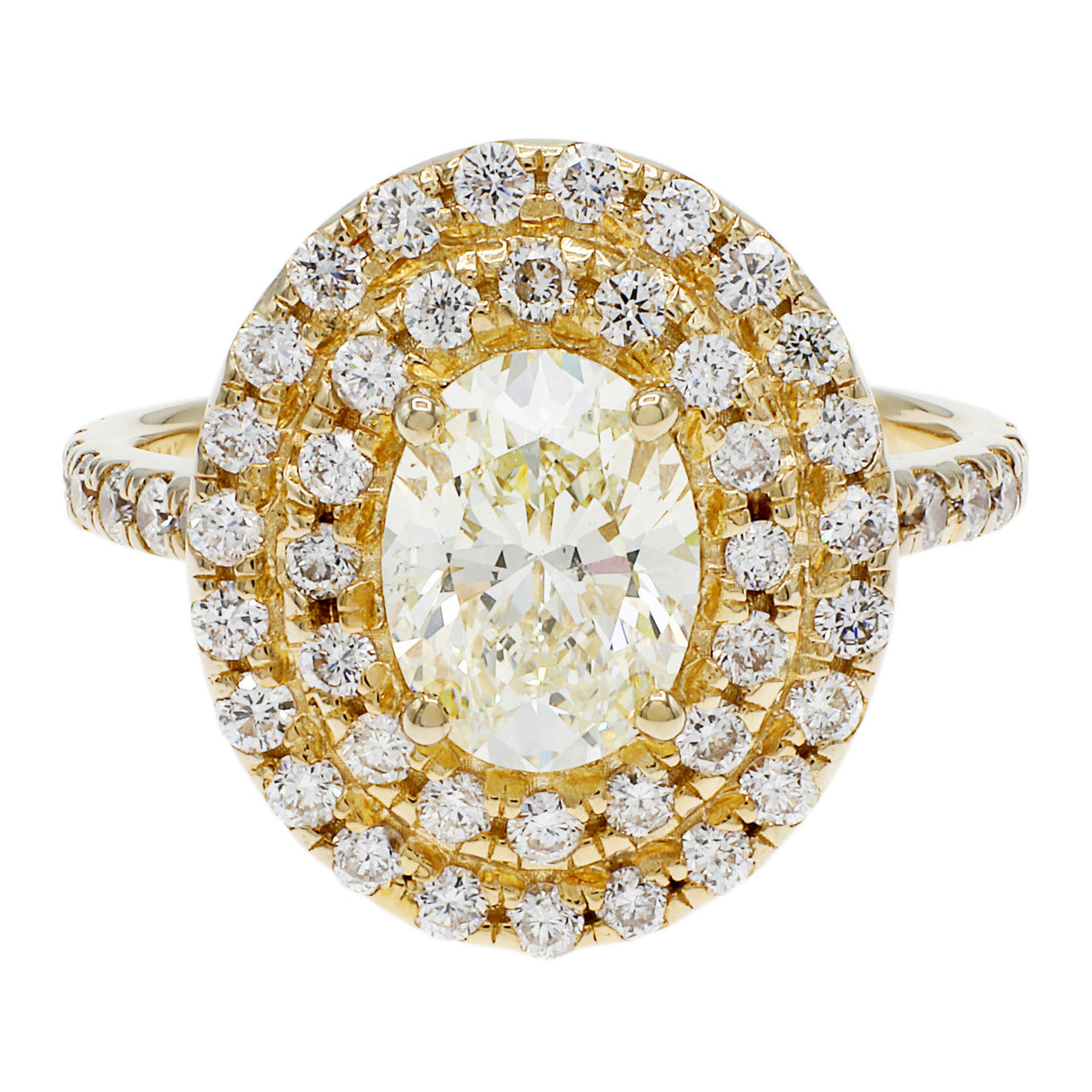 14K Yellow Gold 1.21 Carat Oval Diamond Ring