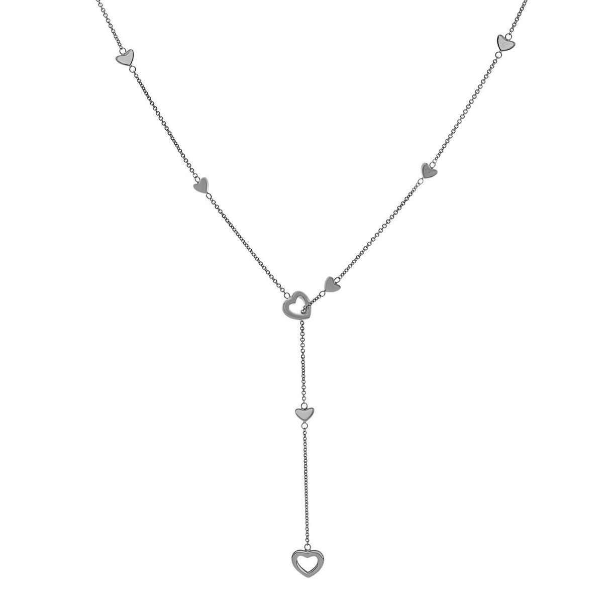 Tiffany & Co. Sterling Silver Heart Lariat  Necklace