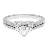 18K White Gold 1.02 Carat Heart Diamond Ring