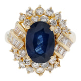 18K Yellow Gold 3.06 Carat Sapphire Ring