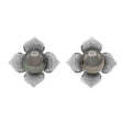 18K White Gold 12.0mm Tahitian Pearl & Diamond Earrings Fine Jewellery Modaselle