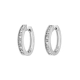 14K White Gold 0.52 Carat Diamond Hoop Earrings