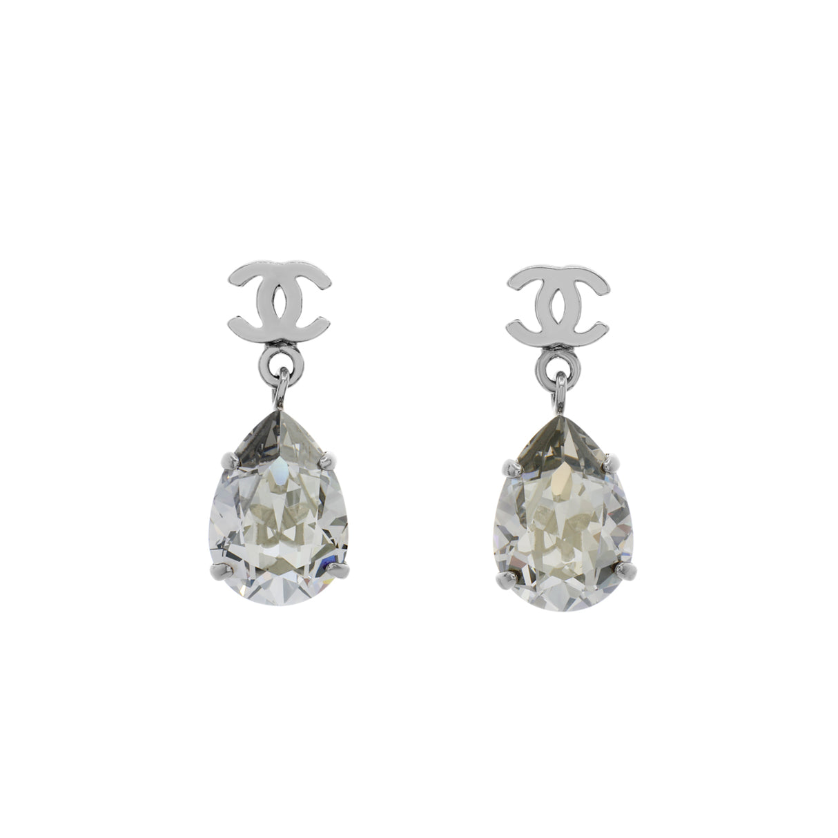 Chanel Crystal CC Drop Earrings
