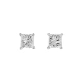 14K White Gold 0.76 Carat Princess Diamond Earrings