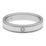 Tiffany & Co. Platinum Diamond Double Milgrain Band Ring