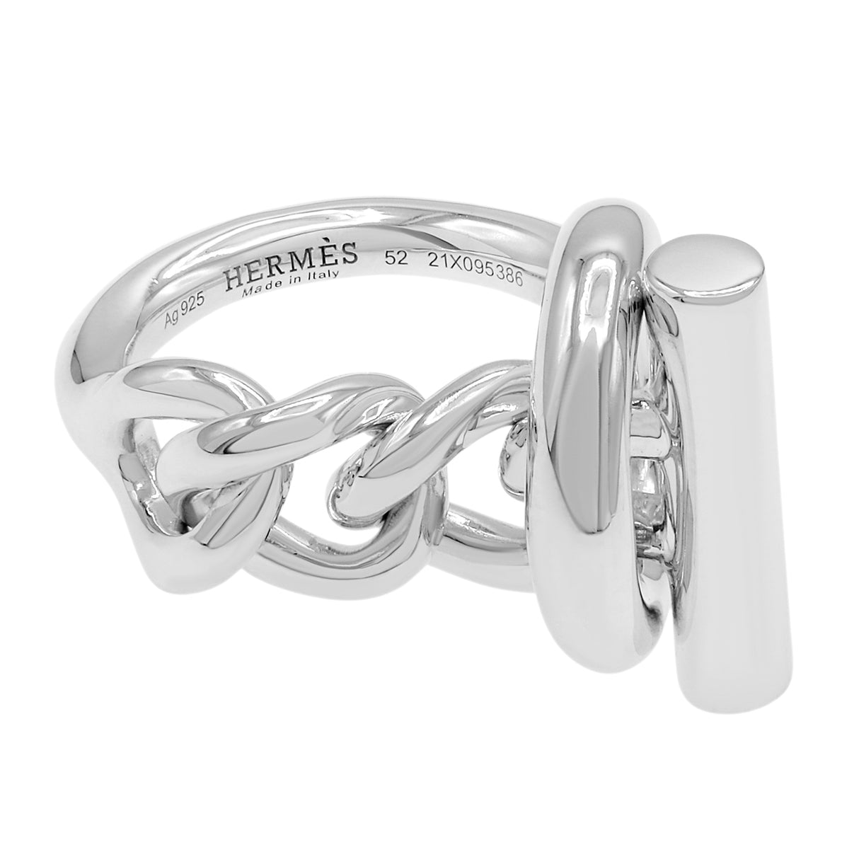 Hermes Sterling Silver Croisette Ring