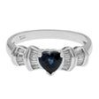 18K White Gold 0.68 Carat Heart Sapphire Ring Fine Jewellery Modaselle