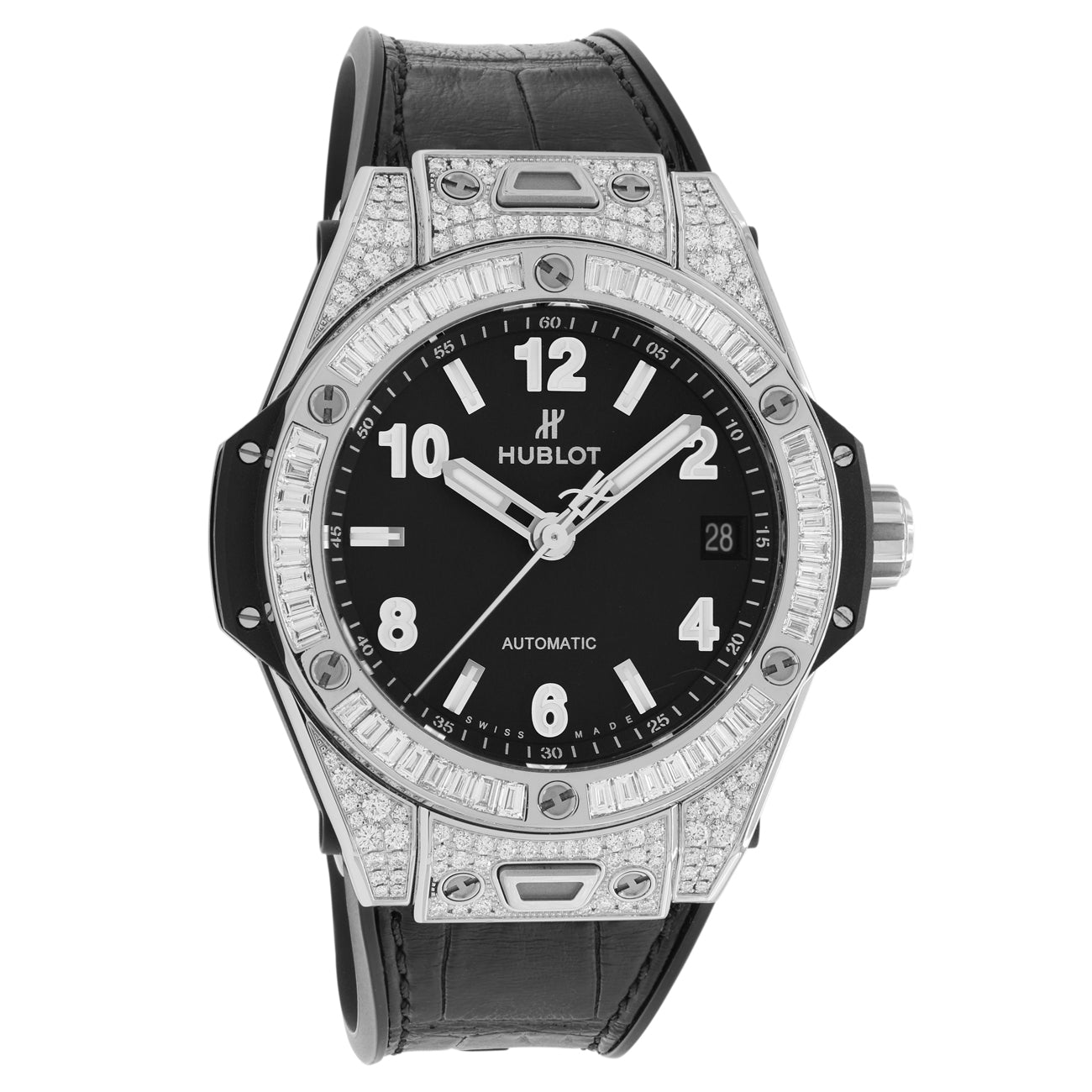 HUBLOT① Hublot Stainless Steel Diamond Big Bang One Click 465.SX.1170.RX