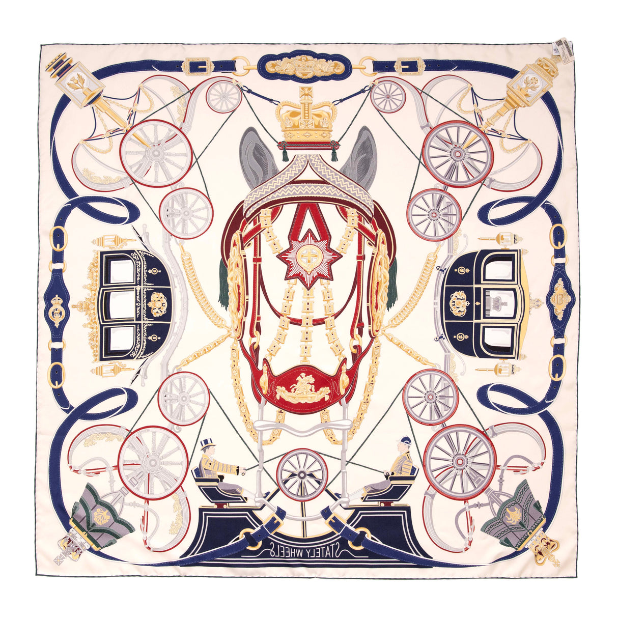 Hermes Silk Stately Wheels Scarf 90 Accessories Hermes
